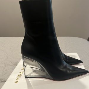 Amina Muaddi wedge boot 37.5